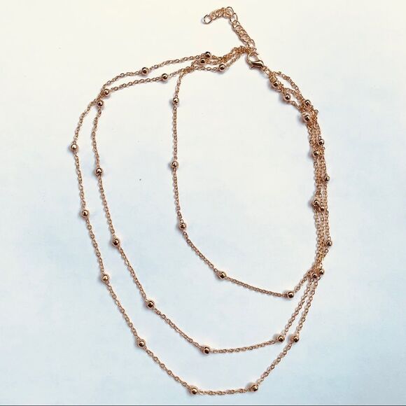Triple Layer Gold Necklace - Picture 3 of 3